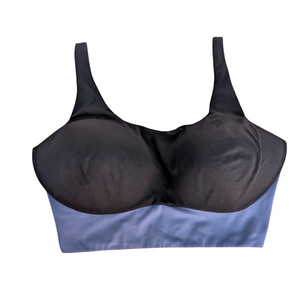 Victoria's Secret Sport Bra Black Blue Strappy Back Adjustable Size 38DDD‎
